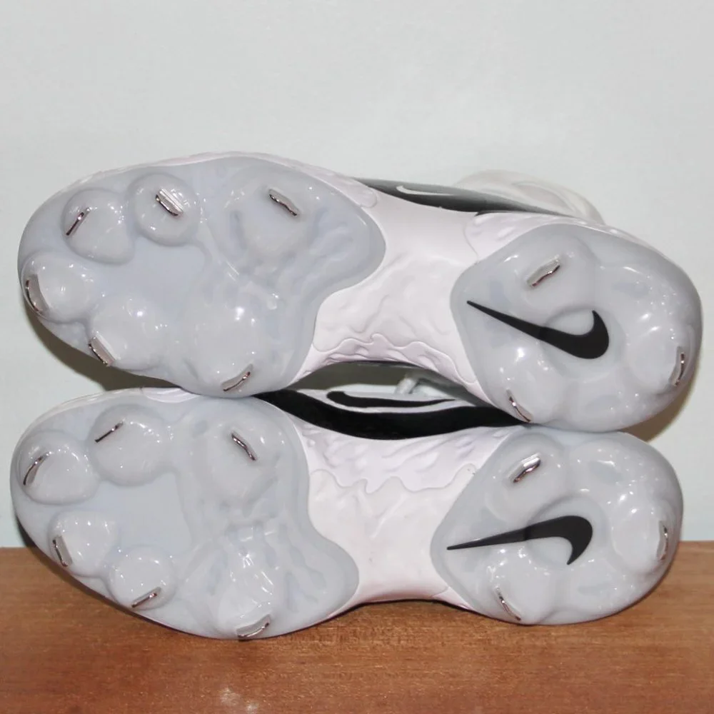 Nike Alpha Huarache Elite 4 Mid Metal Baseball Cleats Mens 8 White Black